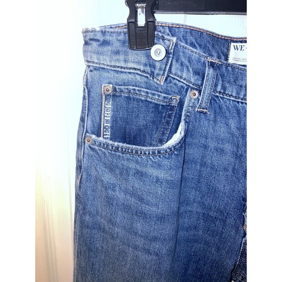 We the Free Slade Slim Selvedge Jeans Womens Sz 28 Cropped Cuffed New - Picture 3 of 10